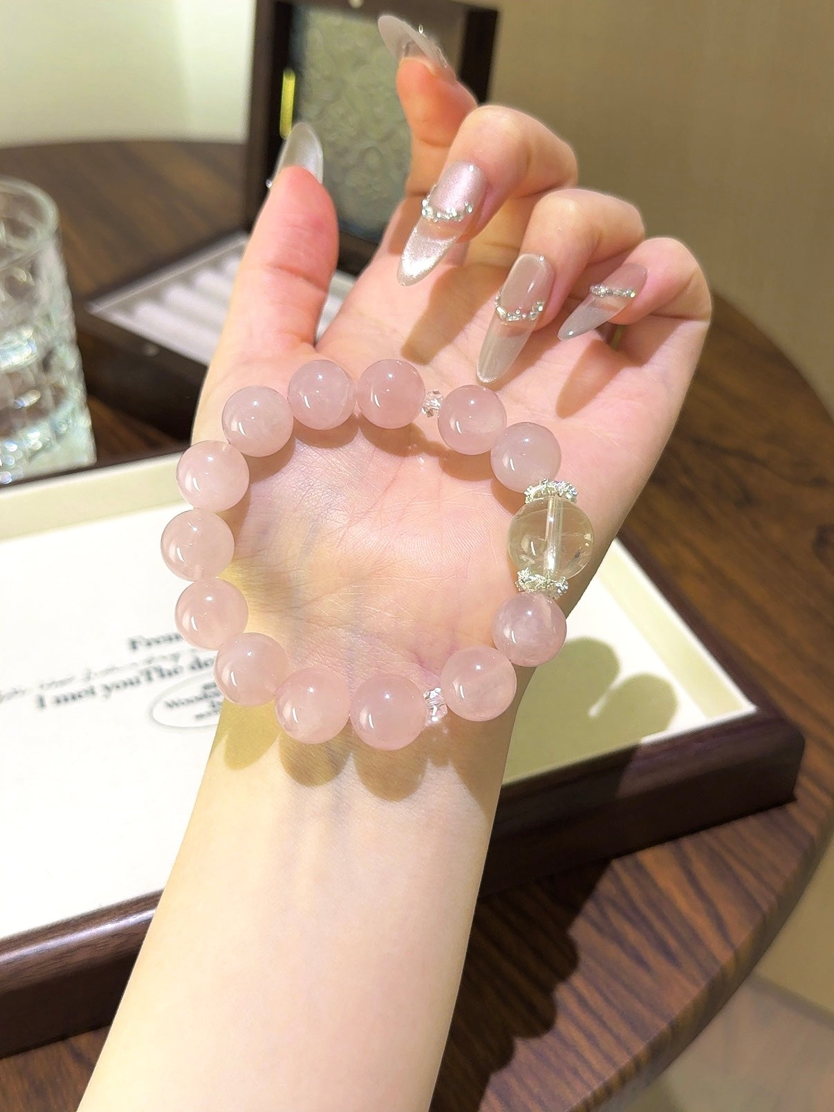 ▫️▪️ Pink crystal citrine bracelet